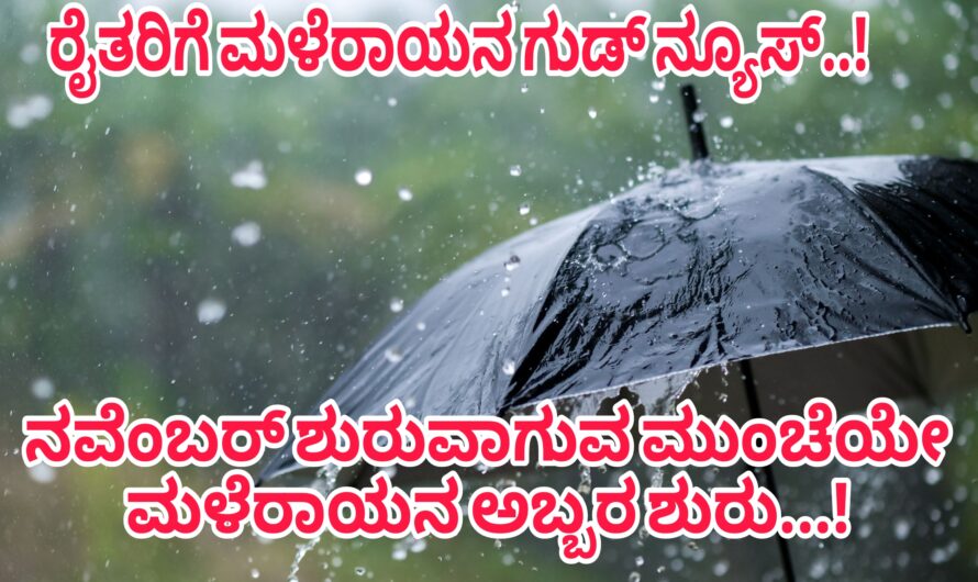 ನವೆಂಬರ್ ತಿಂಗಳಿನ ಶುರುವಿನಲ್ಲಿ ಮಳೆರಾಯನ ಆರ್ಭಟ ಜೋರು..! ಯಾವ ಸ್ಥಳದಲ್ಲಿ ಅತಿ ಹೆಚ್ಚಿನ ಮಳೆ ಬೀಳಲಿದೆ ಈಗಲೇ ತಿಳಿಯಿರಿ…!