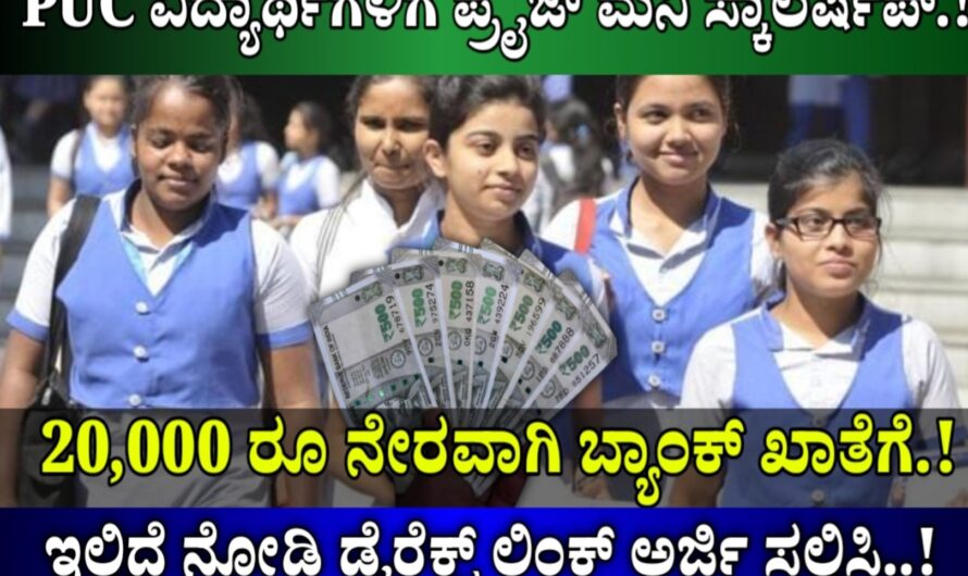 Prize Money: ದ್ವಿತೀಯ ಪಿಯುಸಿ ವಿದ್ಯಾರ್ಥಿಗಳಿಗೆ ಸಿಗಲಿದೆ 20,000 ಸ್ಕಾಲರ್ಶಿಪ್..! ಇಲ್ಲಿದೆ ನೋಡಿ ಡೈರೆಕ್ಟ್ ಲಿಂಕ್ ಅರ್ಜಿ ಸಲ್ಲಿಸಿ..! Apply Now Click Here..!